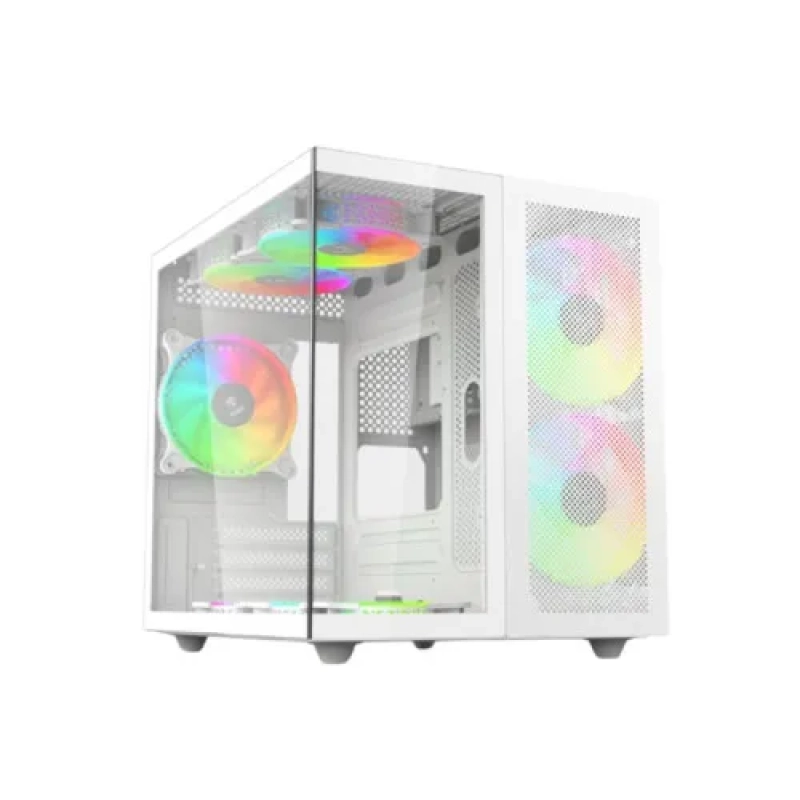 Revenger Duo Dynamic Mini Tower Micro-ATX Gaming Case (White)